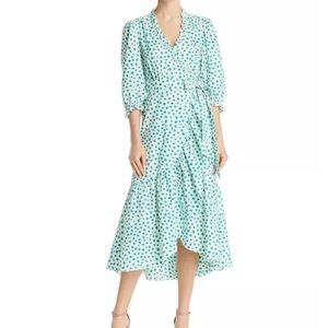 Rebecca Taylor emerald Daisy green wrap dress 6